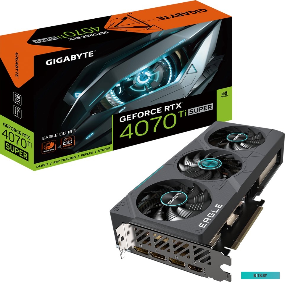 Видеокарта Gigabyte GeForce RTX 4070 Ti SUPER EAGLE OC ICE 16G GV-N407TSEAGLEOC ICE-16GD