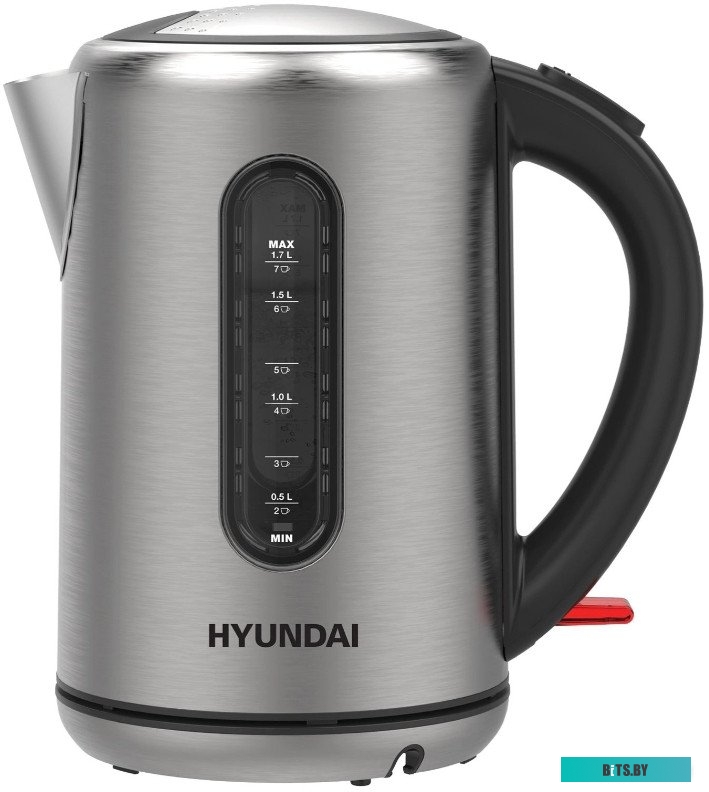 HYK-S9909 Чайник электрический Hyundai HYK-S9909 1.7л. 2200Вт серебристый матовый/черный корпус: стекло