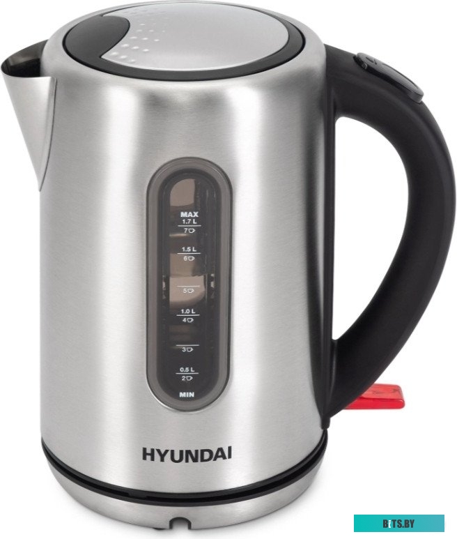 HYK-S9909 Чайник электрический Hyundai HYK-S9909 1.7л. 2200Вт серебристый матовый/черный корпус: стекло