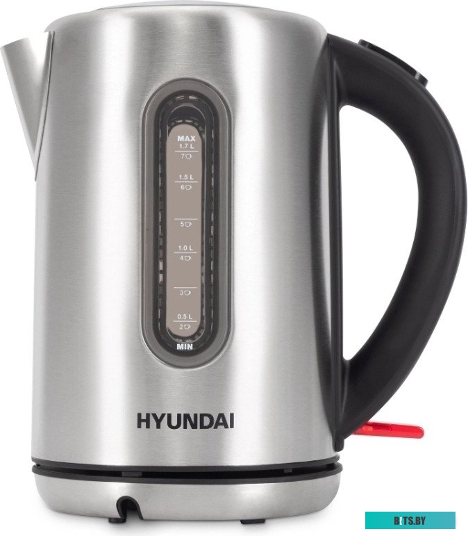 HYK-S9909 Чайник электрический Hyundai HYK-S9909 1.7л. 2200Вт серебристый матовый/черный корпус: стекло