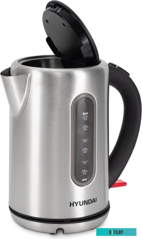 HYK-S9909 Чайник электрический Hyundai HYK-S9909 1.7л. 2200Вт серебристый матовый/черный корпус: стекло