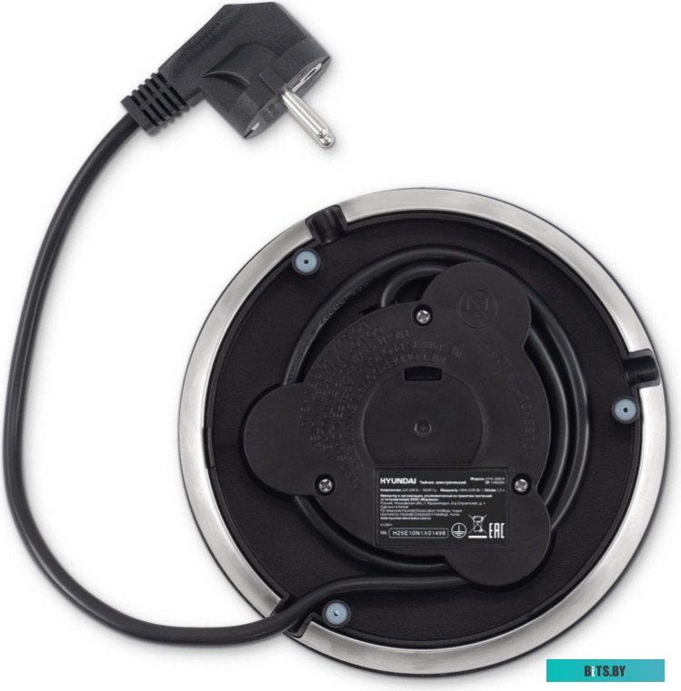 HYK-S9909 Чайник электрический Hyundai HYK-S9909 1.7л. 2200Вт серебристый матовый/черный корпус: стекло