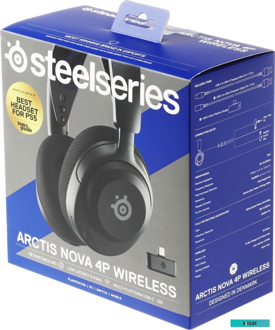 61641 Наушники с микрофоном Steelseries Arctis Nova 4P черный накладные Radio оголовье (61641)