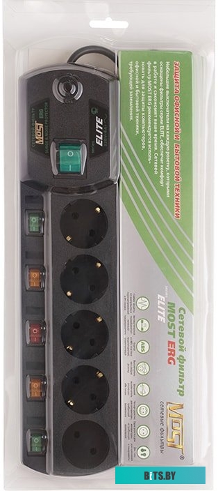 Сетевой фильтр (удлинитель) Most ERG 2 м (черный)