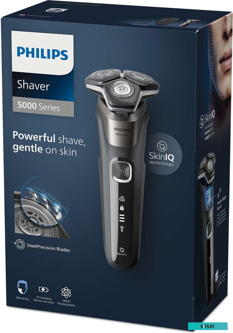 S5887/30 Бритва роторная Philips S5887/30 реж.эл.:3 питан.:аккум. серый/серебристый