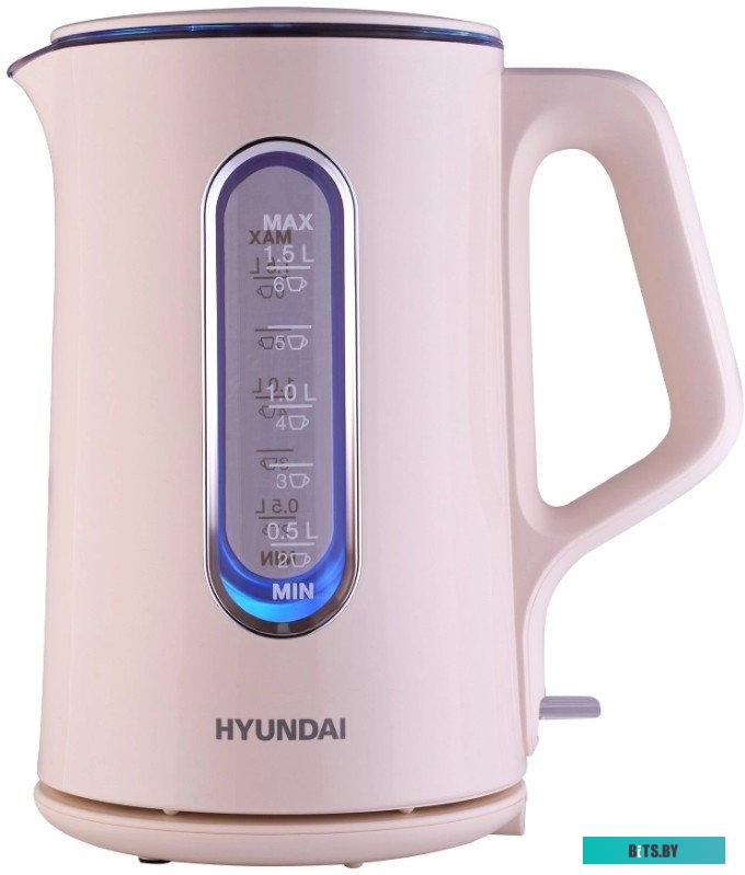 HYK-G8888 Чайник электрический Hyundai HYK-G8888 1.5л. 1700Вт кремовый/прозрачный корпус: стекло