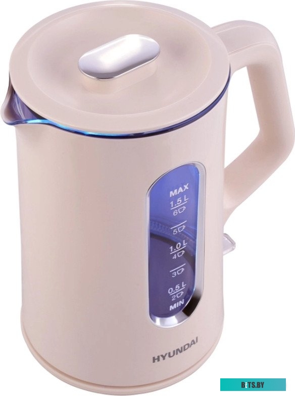 HYK-G8888 Чайник электрический Hyundai HYK-G8888 1.5л. 1700Вт кремовый/прозрачный корпус: стекло