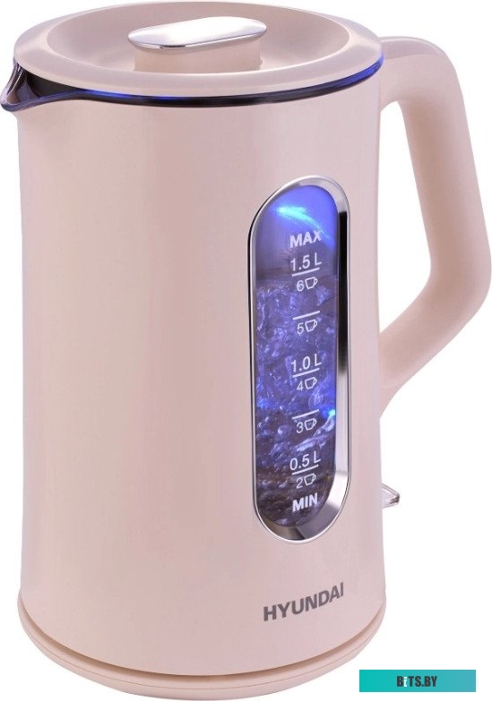 HYK-G8888 Чайник электрический Hyundai HYK-G8888 1.5л. 1700Вт кремовый/прозрачный корпус: стекло