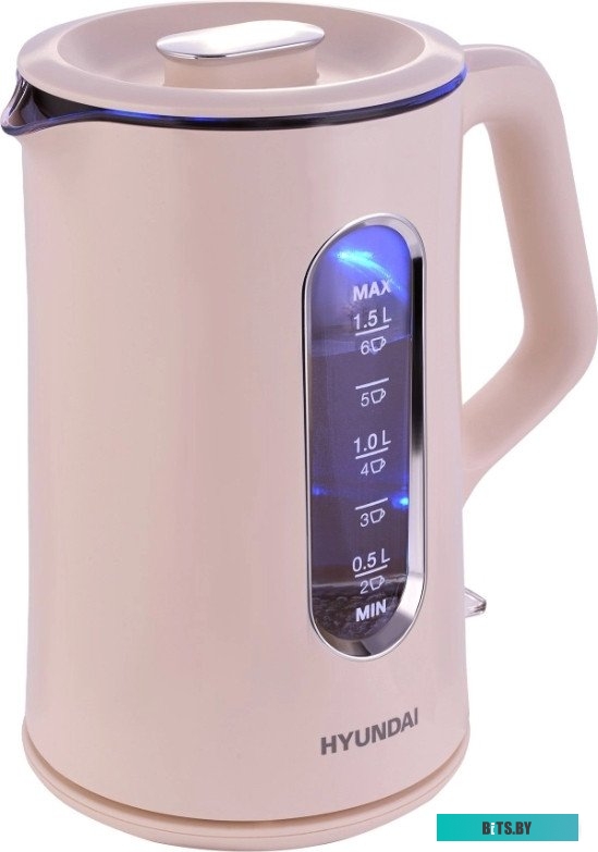 HYK-G8888 Чайник электрический Hyundai HYK-G8888 1.5л. 1700Вт кремовый/прозрачный корпус: стекло
