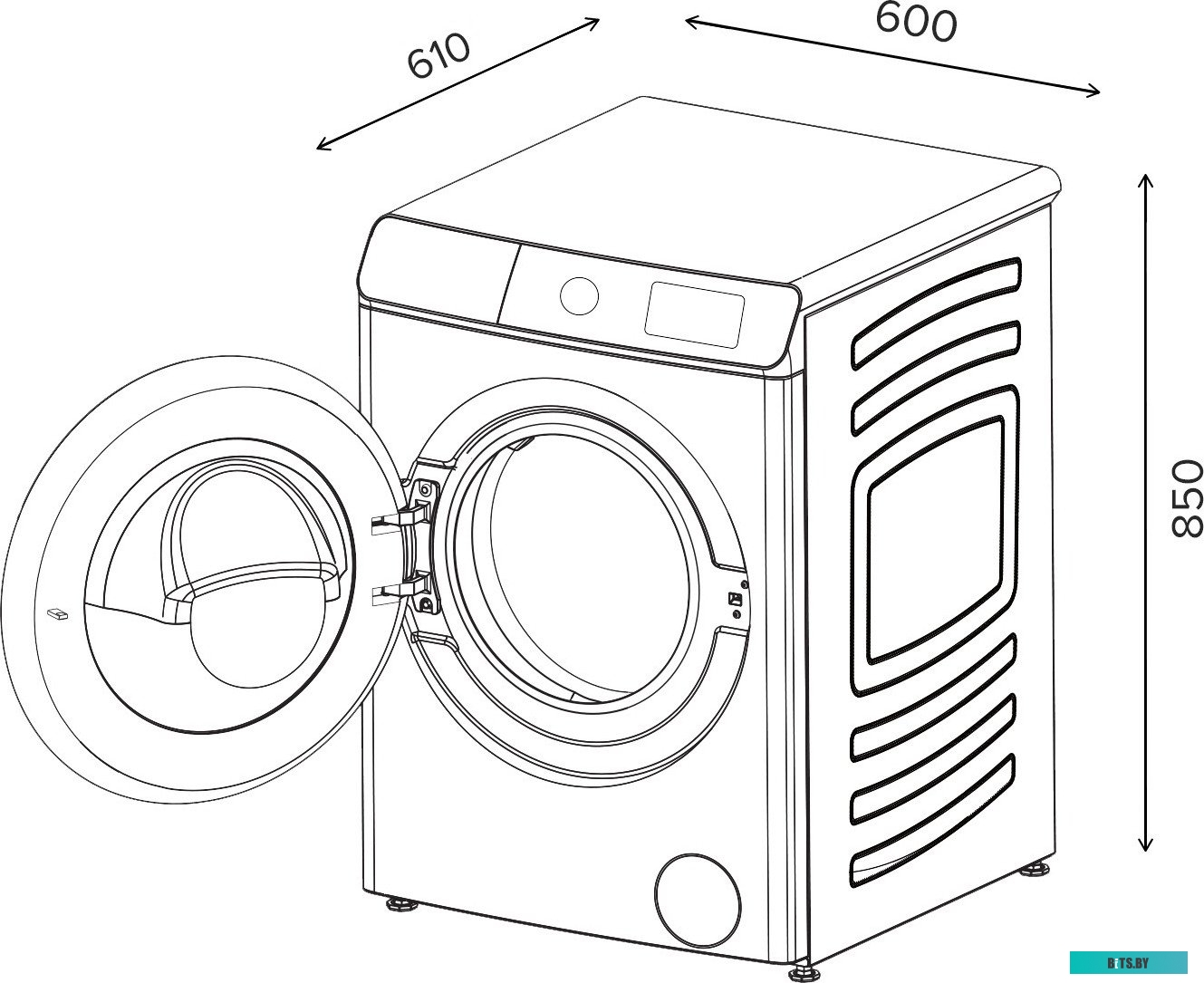 CHKO100010 Стиральная машина LEX LWM10012WBlIThD, с фронтальной загрузкой, с паром, 10кг, 1200об/мин, инверторная