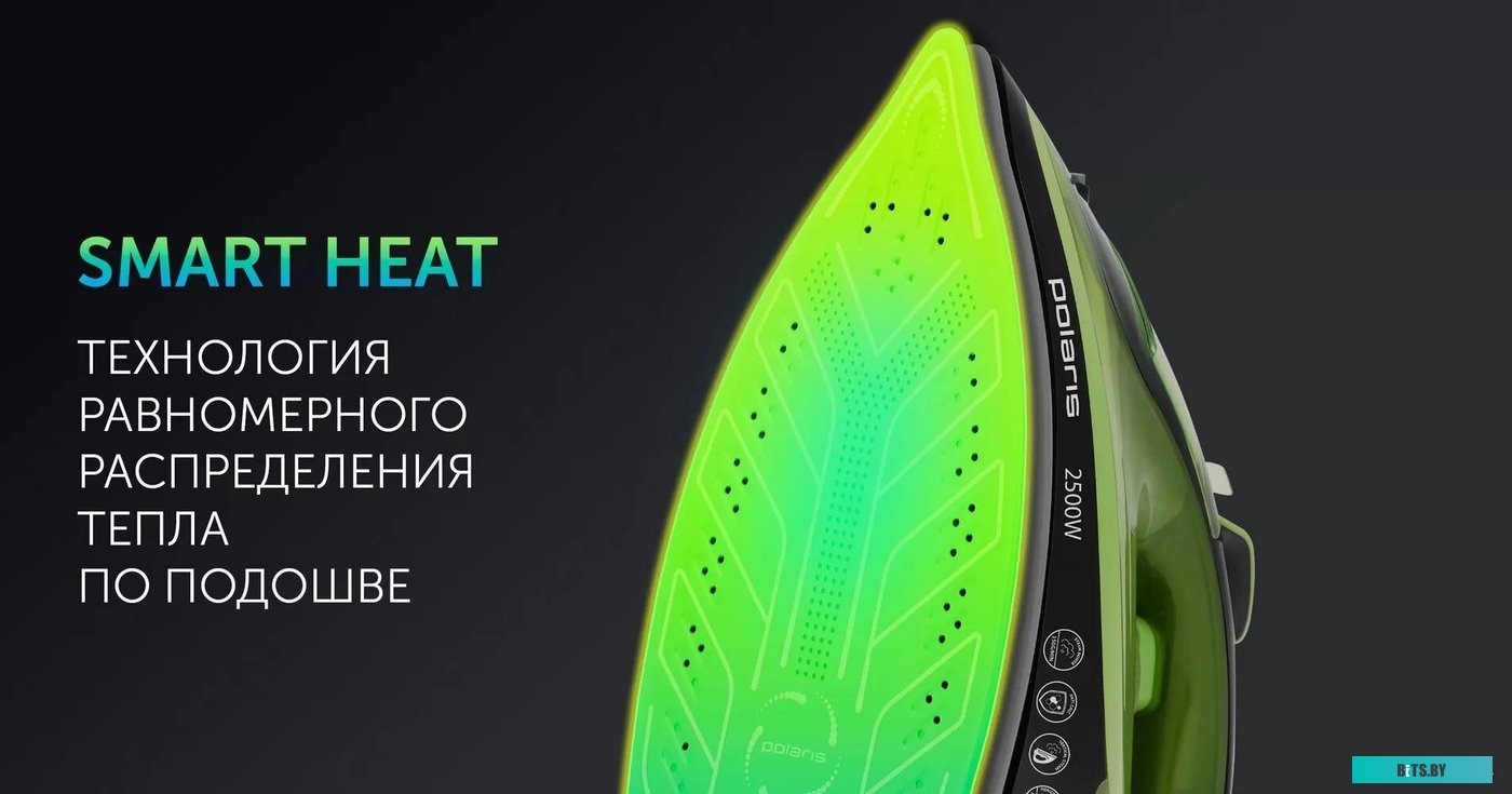 2550AK Утюг Polaris PIR 2550AK 3m 2500Вт зеленый/черный