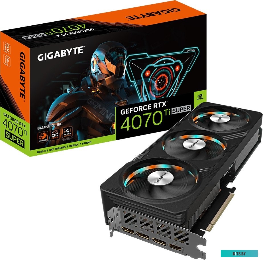 Видеокарта Gigabyte GeForce RTX 4070 Ti SUPER GAMING OC 16G (GV-N407TSGAMING OC-16GD)
