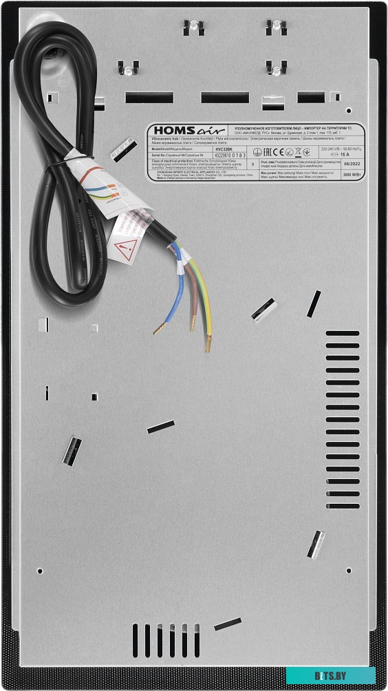 HVC32BK Электрическая домино HOMSair/ домино, электрическая, 290х520х52 мм, сенсорное управление, 2 конфорки, стеклокерамика, черный цвет