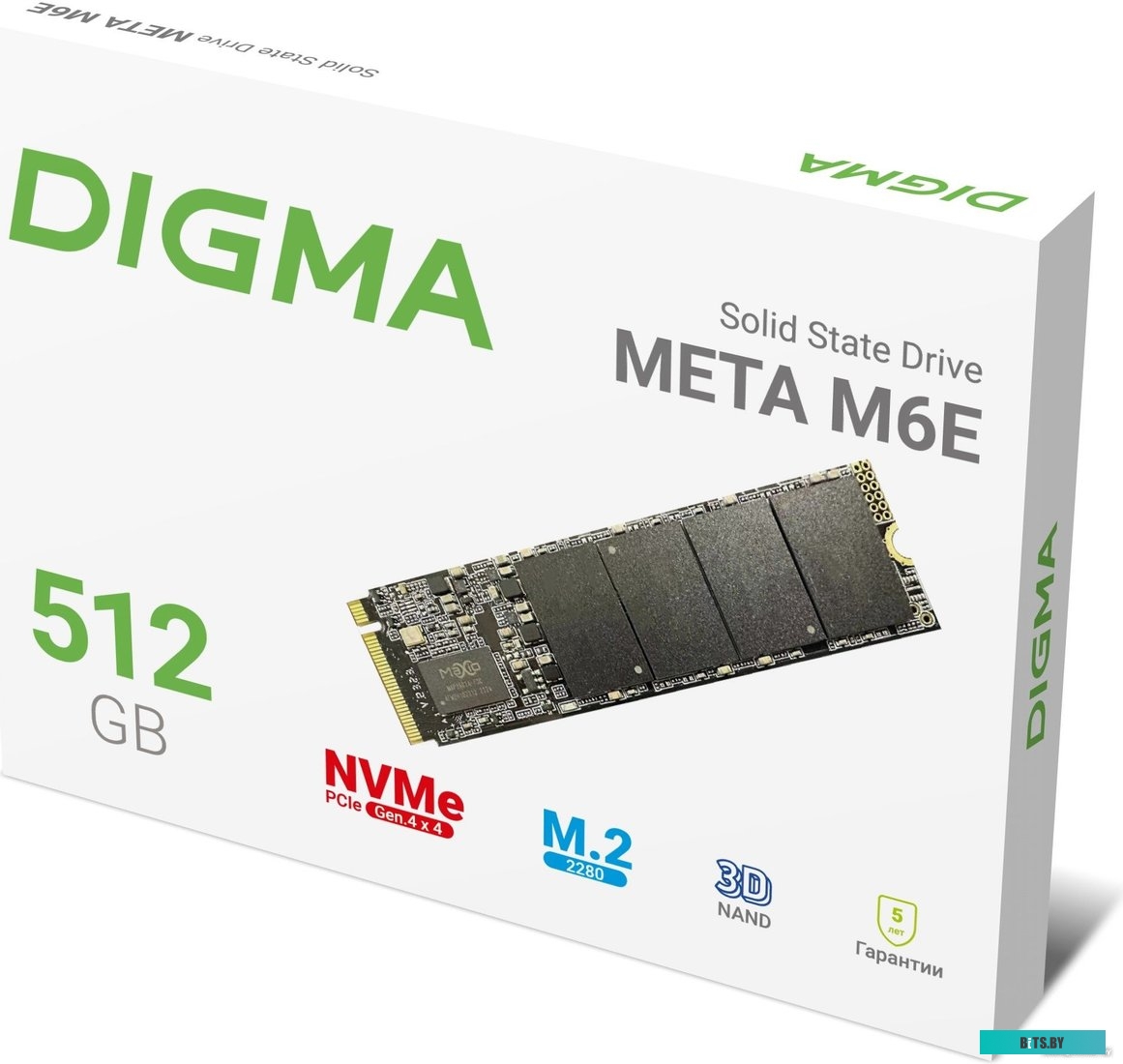 Накопитель SSD Digma PCIe 4.0 x4 512GB DGSM4512GM6ET Meta M6E M.2 2280