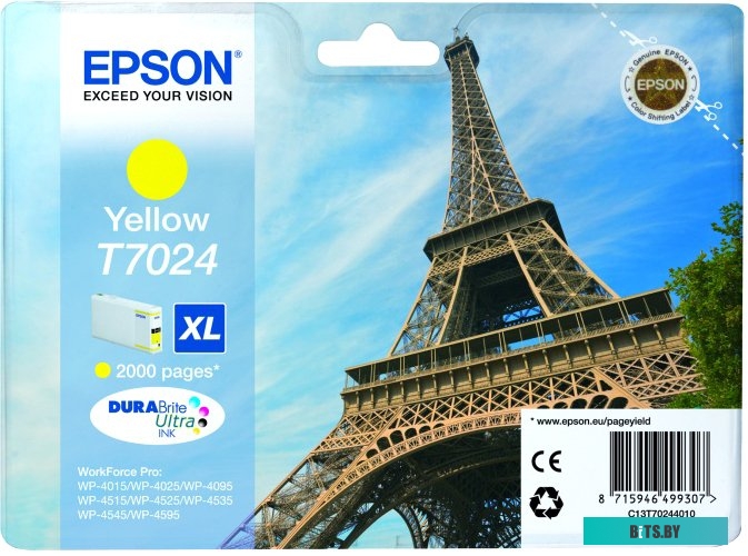 C13T70244010 Картридж/ Epson WP 4000/4500 Series Ink XL Cartridge Yellow 2k