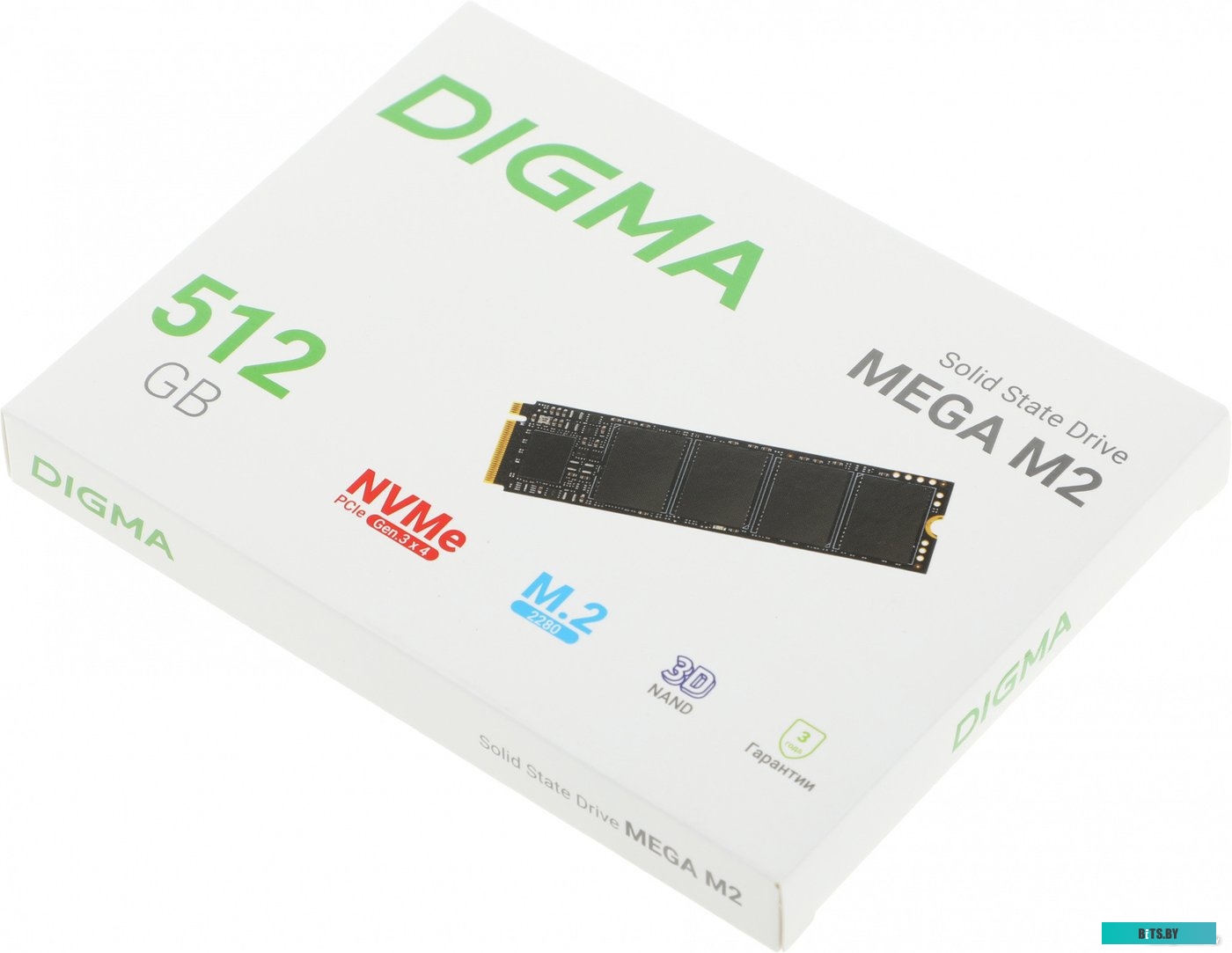 Накопитель SSD Digma PCI-E 3.0 x4 512Gb DGSM3512GM23T Mega M2 M.2 2280