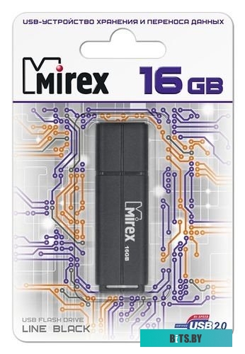 USB накопитель (Флешка) Mirex Color Blade Line 16GB (черный) [13600-FMULBK16]