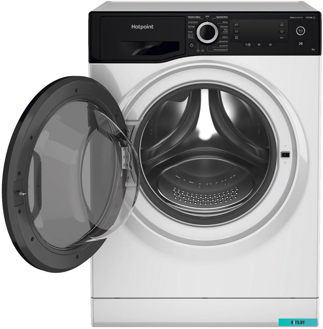 869991655530 Стиральная машина HOTPOINT NSD 7249 UD AVE RU, с фронтальной загрузкой, с паром, 7кг, 1200об/мин, инверторная