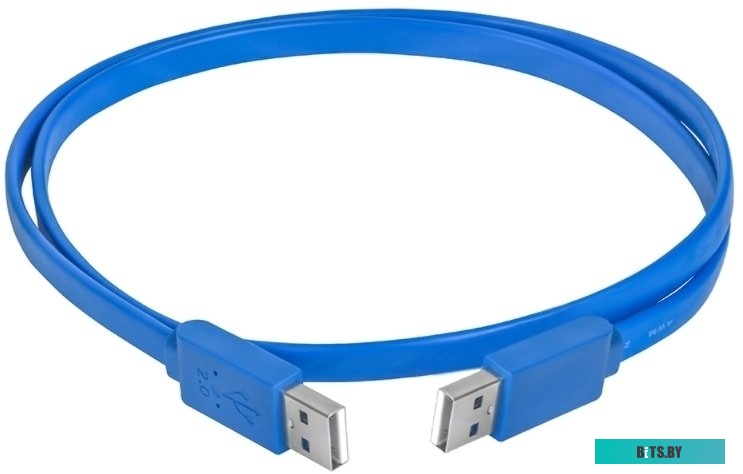 GCR-UM4MF-BD-1.5m GCR Кабель PROF 1.5m USB 2.0, AM/AM, плоский, синий, морозостойкий, GCR-UM4MF-BD-1.5m