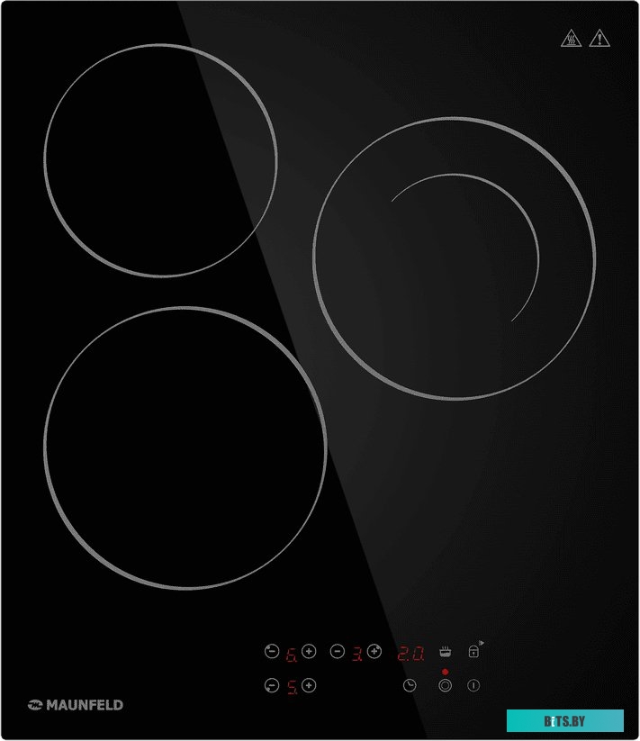 CVCE453DBK Встраиваемые электрические панели MAUNFELD/ Электрическая варочная панель MAUNFELD CVCE453DBK, 45 см, 3 конфорки, сенсорное управление, мощ