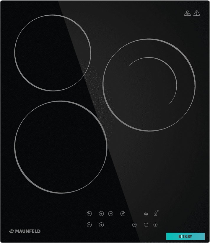 CVCE453DBK Встраиваемые электрические панели MAUNFELD/ Электрическая варочная панель MAUNFELD CVCE453DBK, 45 см, 3 конфорки, сенсорное управление, мощ