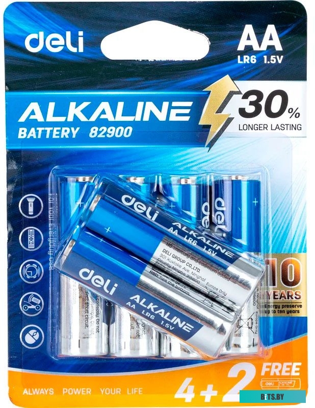 Батарея Deli E82900 AA (6шт) блистер