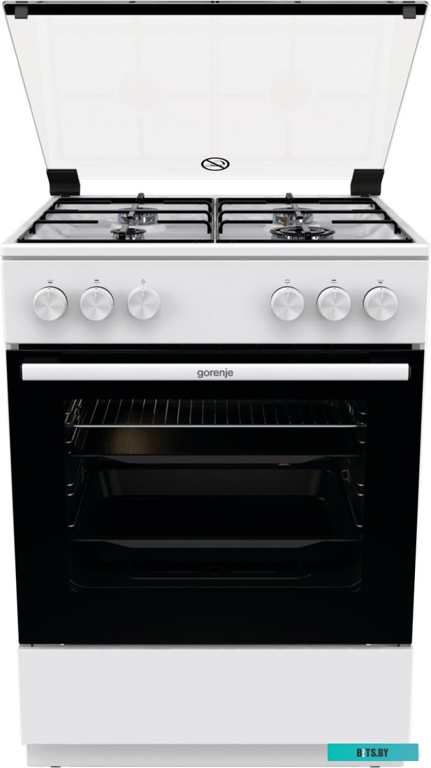 GG6A10WJ Плита Газовая Gorenje GG6A10WJ белый (стеклянная крышка) реш.сталь