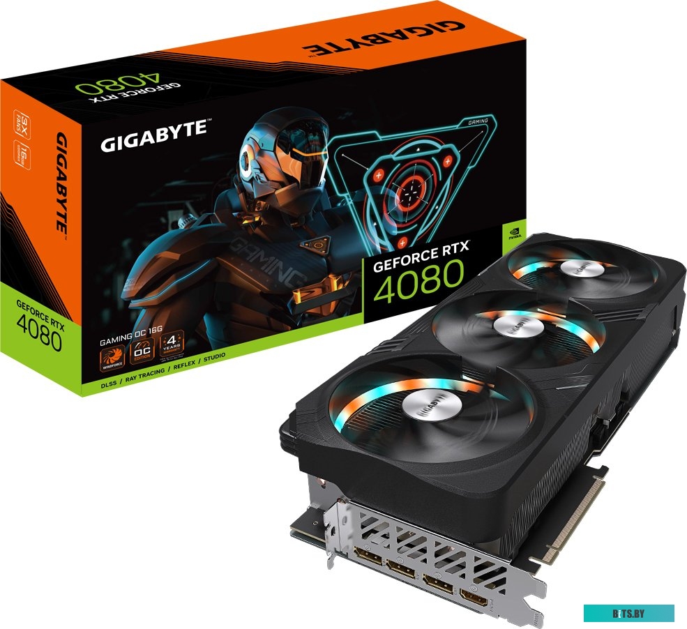 Видеокарта Gigabyte NVIDIA GeForce RTX 4080 16384Mb 256 GDDR6X GV-N4080GAMING-16GD