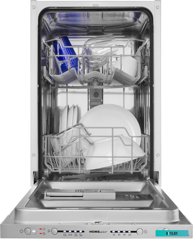 DW44L-2 Посудомоечная бытовая машина HOMSair/ Встраиваемая, 45 см, 9 комплектов, 4 программ, 49 дБ, А++, расход воды - 9 л., отложенный старт, половин