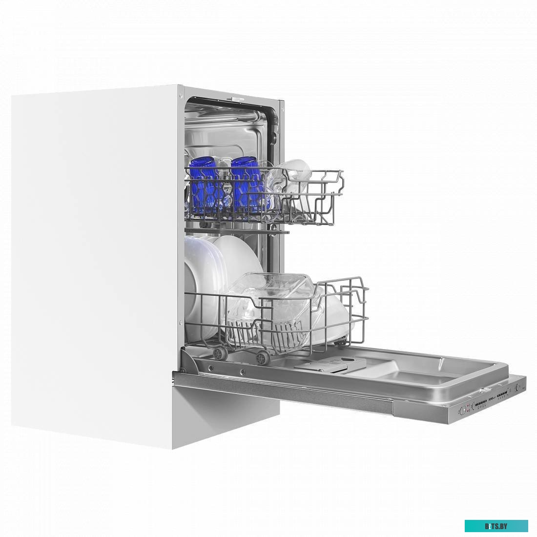 DW44L-2 Посудомоечная бытовая машина HOMSair/ Встраиваемая, 45 см, 9 комплектов, 4 программ, 49 дБ, А++, расход воды - 9 л., отложенный старт, половин