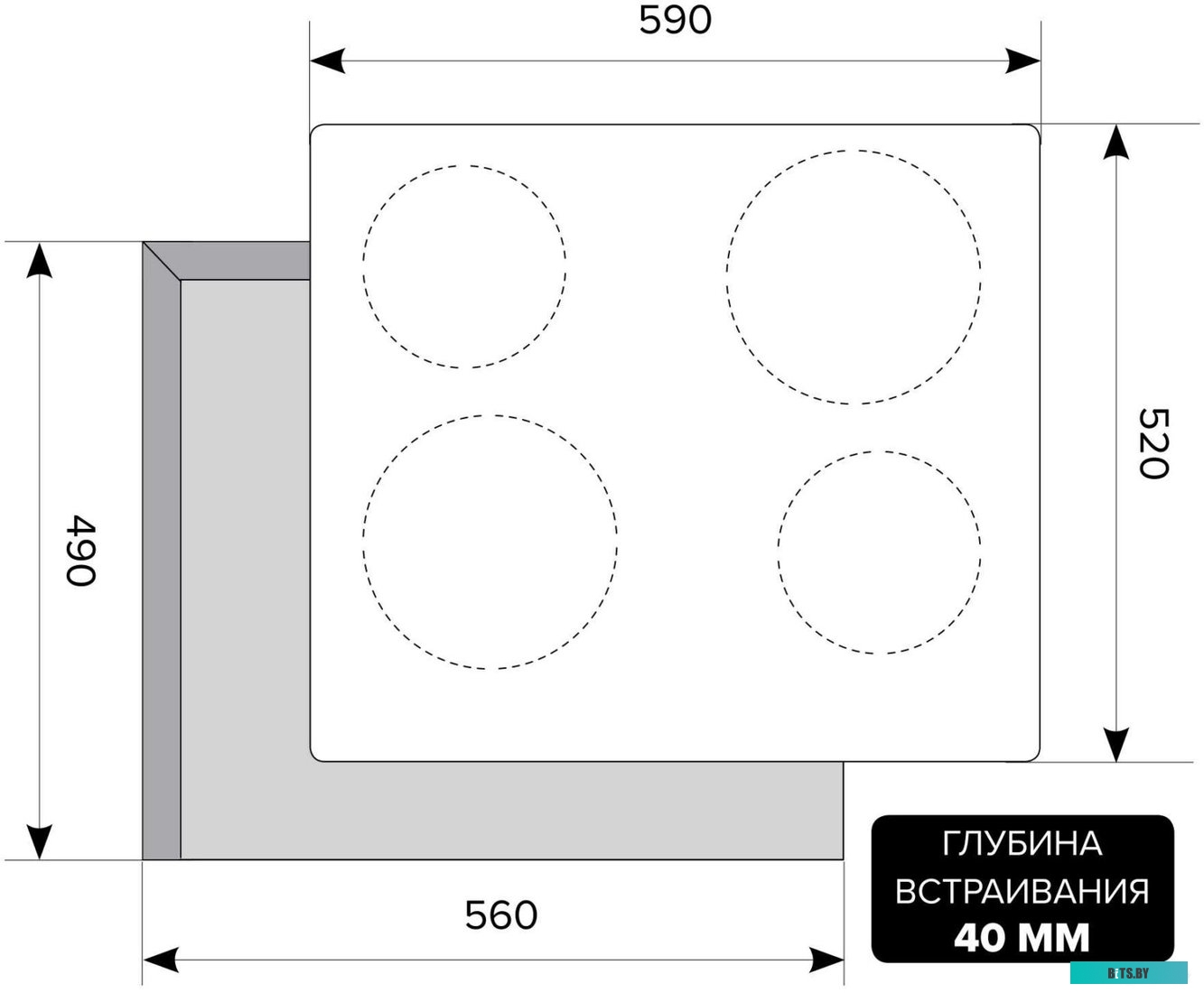 CHYO000196 Варочная поверхность Lex EVH 640-1 BL черный