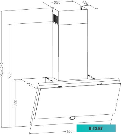 ITA60PPBL Вытяжка WEISSGAUFF ITA60PPBL