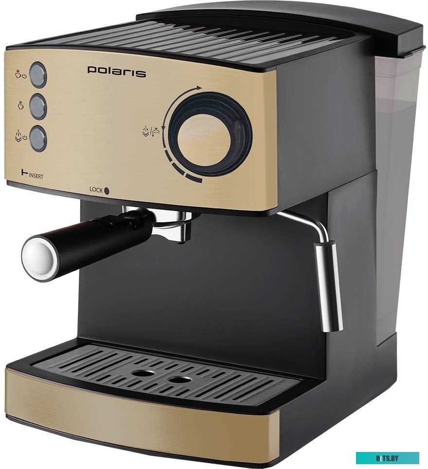 PCM 1527E Кофеварка Polaris PCM 1527E Adore Crema,  рожковая,  шампань  / черный