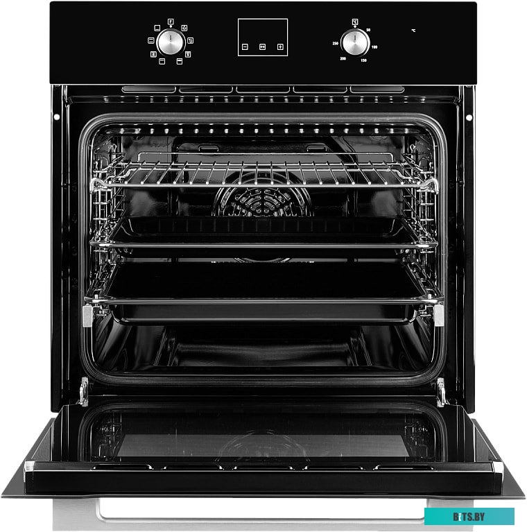 MOE 6183 B Встраиваемый духовой шкаф/ 60 см, 8 режимов, High-Tech, 70 л, гидролизная очистка, черный
