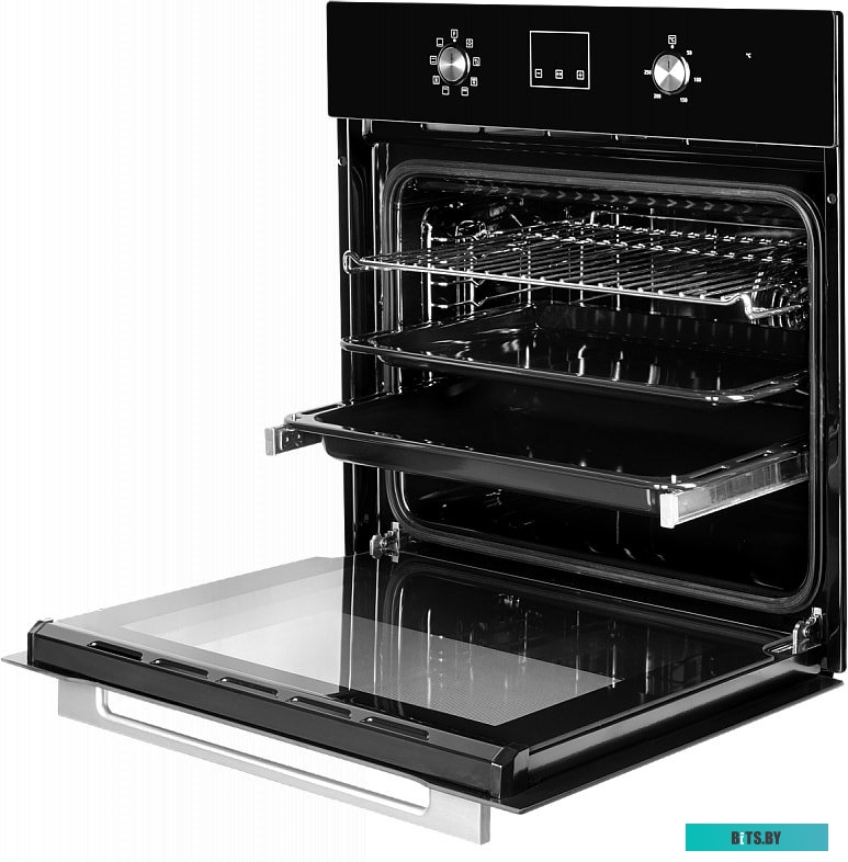MOE 6183 B Встраиваемый духовой шкаф/ 60 см, 8 режимов, High-Tech, 70 л, гидролизная очистка, черный