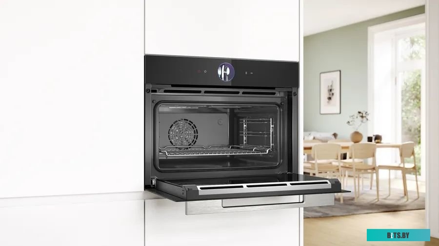 CSG7364B1 Компактный духовой шкаф-пароварка, черный, 14 режимов + комбинированные режимы, функция приготовление на пару 100%, 4-слойное остекление, 3 