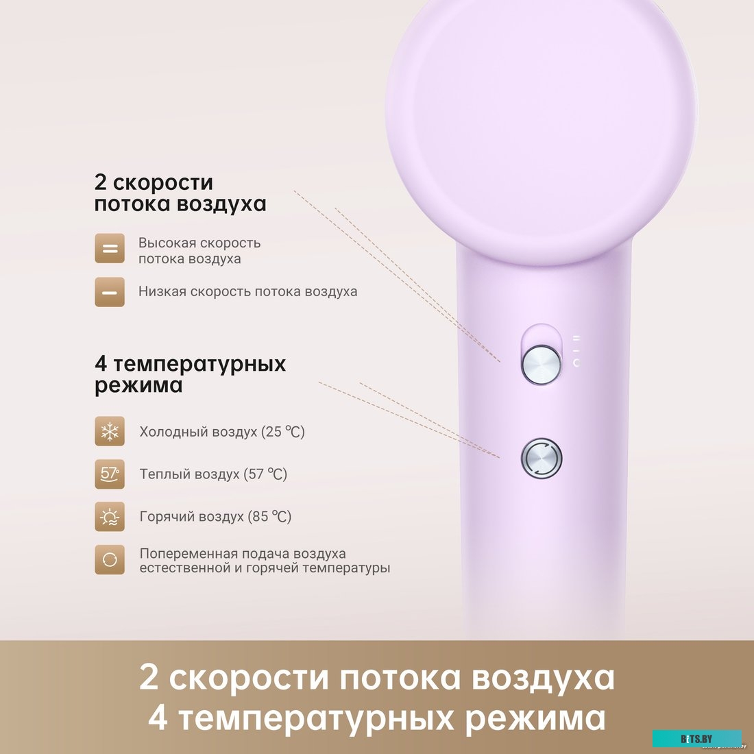 AHD12A Фен для волос "Dreame" [AHD12A] Hairdryer Gleam <Pink>