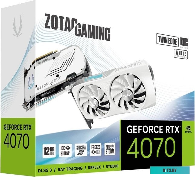 Видеокарта ZOTAC GeForce RTX 4070 Twin Edge OC White Edition ZT-D40700Q-10M