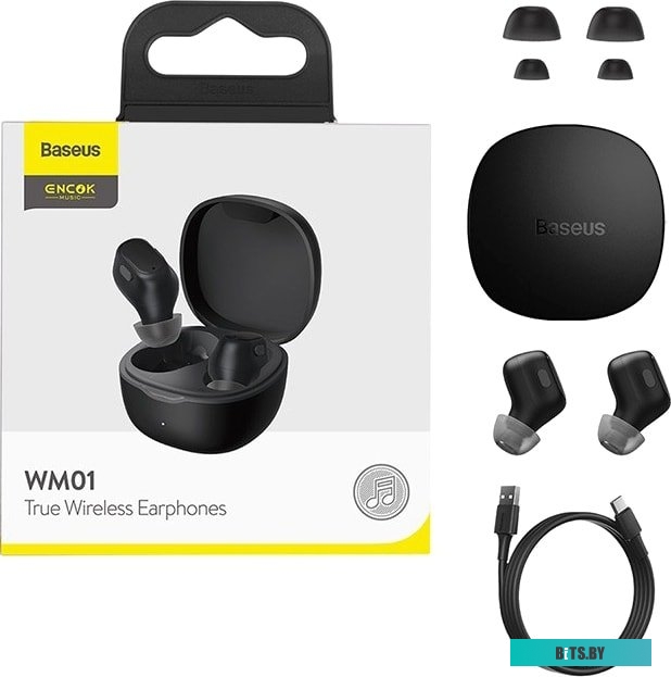NGTW240001 Беспроводные наушники Baseus Encok True Wireless Earphones WM01 / NGTW240001 (черный)