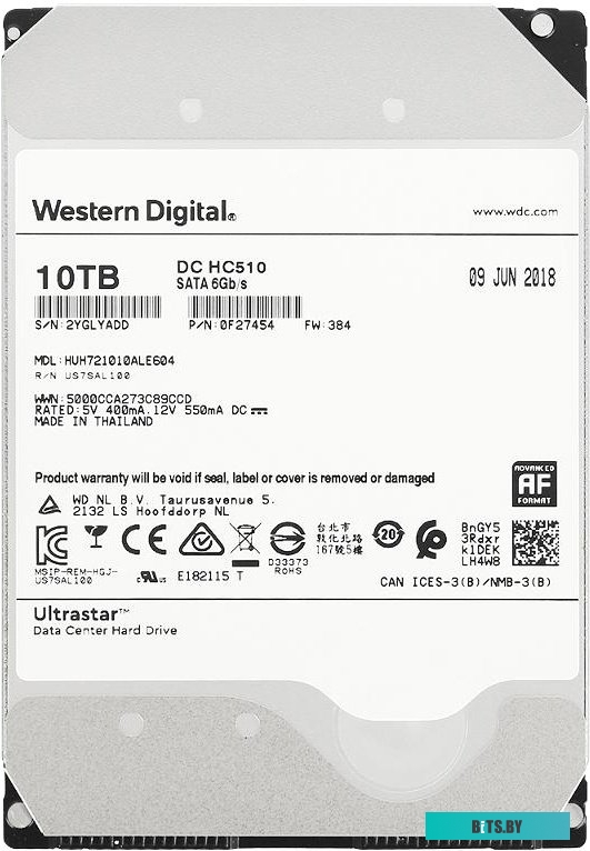 Жесткий диск WD Ultrastar He10 10TB HUH721010ALE600