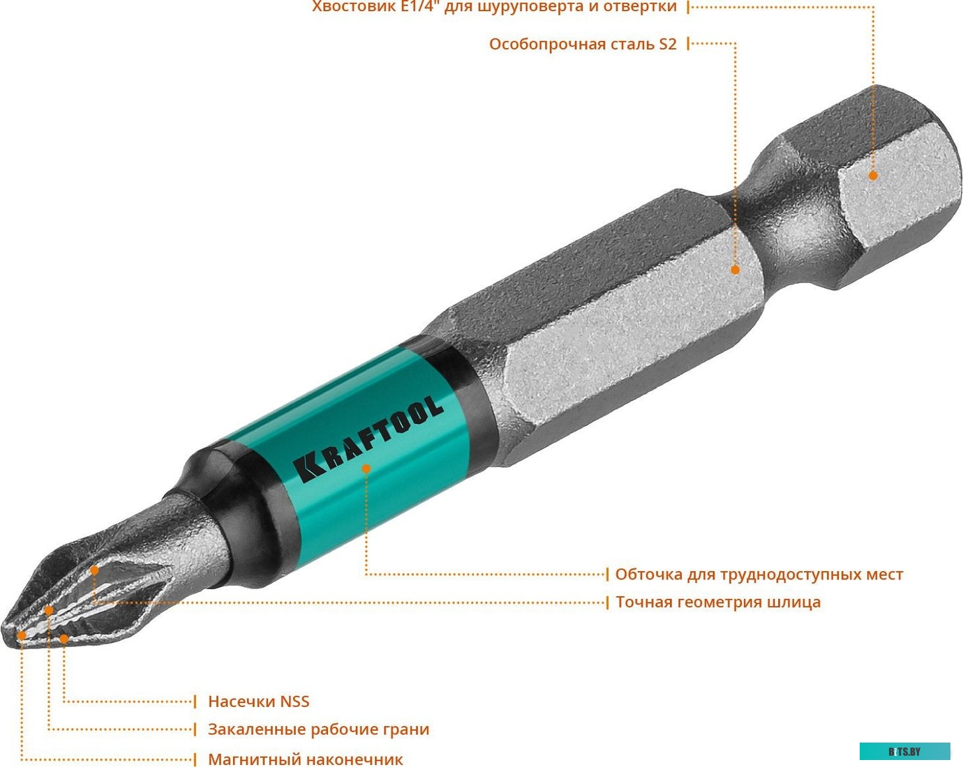 26124-3-50-10 Набор бит Kraftool 26124-3-50-10,  шестигранный (1/4HEX - E),  10шт