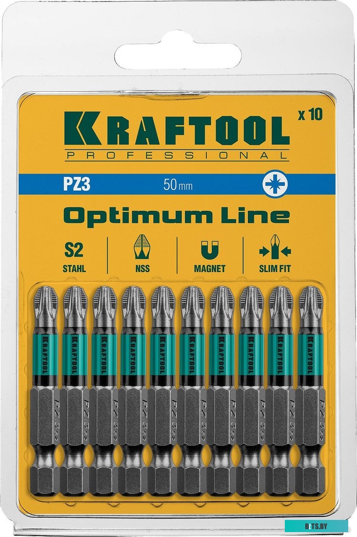 26124-3-50-10 Набор бит Kraftool 26124-3-50-10,  шестигранный (1/4HEX - E),  10шт