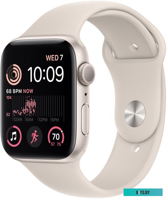 Смарт-часы Apple Watch SE 2023 A2723 44мм OLED корп.сияющая звезда Sport Band рем.сияющая звезда разм.брасл.:M/L (MRE53ZP/A)