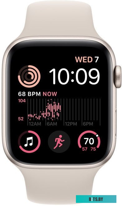 Смарт-часы Apple Watch SE 2023 A2723 44мм OLED корп.сияющая звезда Sport Band рем.сияющая звезда разм.брасл.:M/L (MRE53ZP/A)