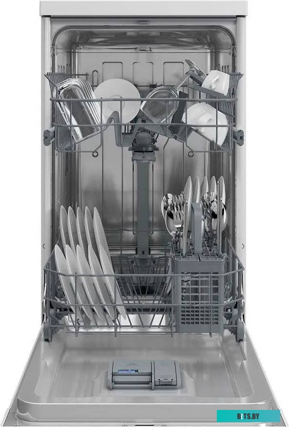 869894600020 Посудомоечная машина HOTPOINT HFS 1C57 S,  узкая, напольная, 44.8см, загрузка 10 комплектов, серебристая [869894600020]