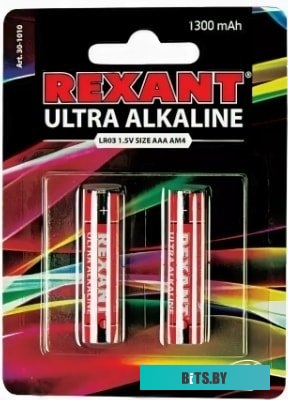Батарейка алкалиновая ультра Rexant AAA/LR03 30-1010
