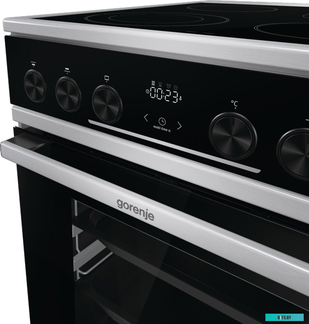 GEC5C61XPA Электрическая плита Gorenje/ Электрическая плита Gorenje, Линия Advanced, Эмаль SilverMatte, стеклокерамическая варочная поверхность, мульт