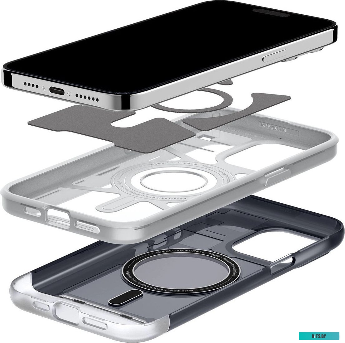 Чехол Spigen Classic C1 MagFit для iPhone 15 Pro Max ACS06607 Серый