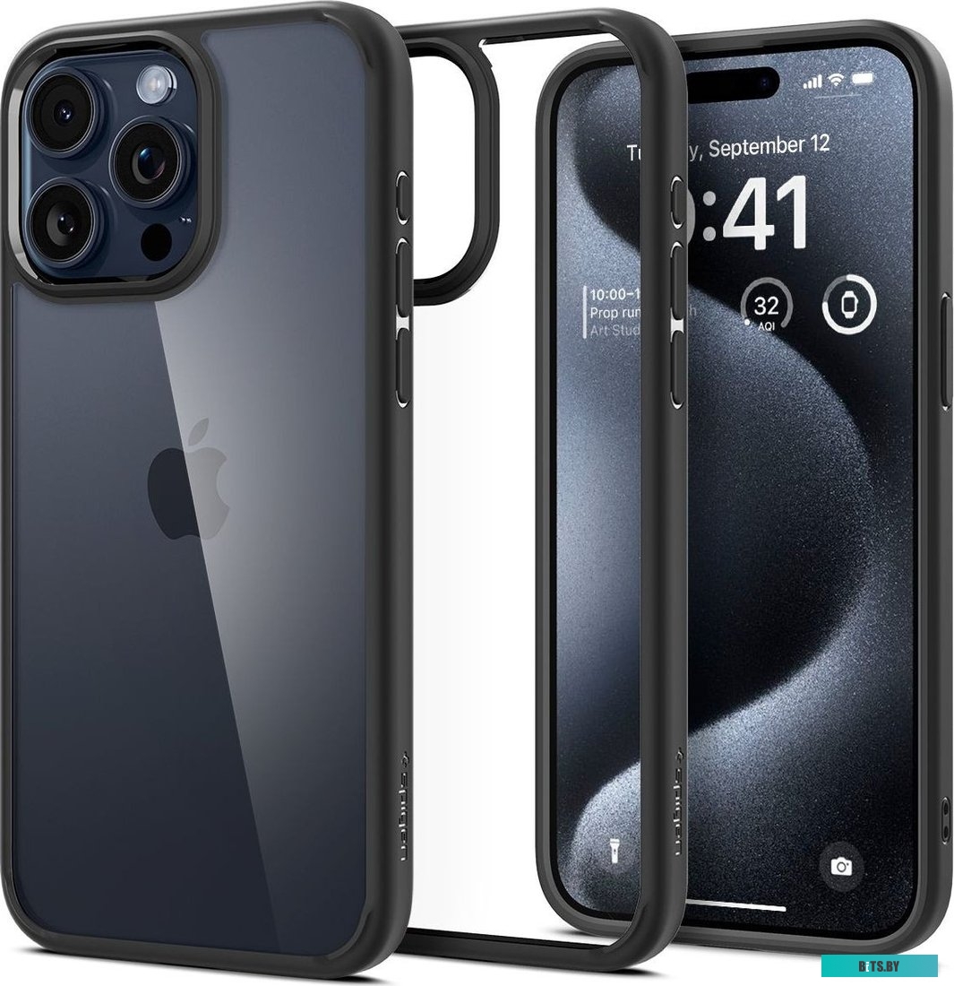 Чехол Spigen Ultra Hybrid для iPhone 15 Pro Max ACS06570 (черный)