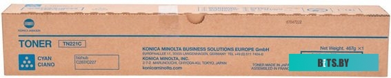 TN-221C Тонер Konica-Minolta bizhub C227/C287 TN-221C cyan 21K (ELP Imaging®)